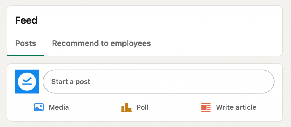 LinkedIn company page feed